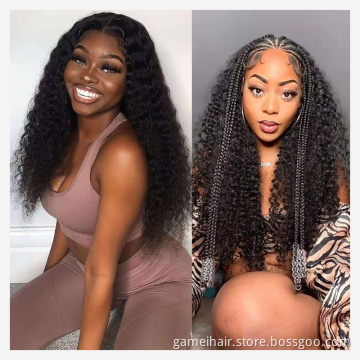 wholesale Perruque 180% Density Natural Color Bleached Knots Brazilian Remy Jerry Curly swiss transparent hd  Lace Closure Wig